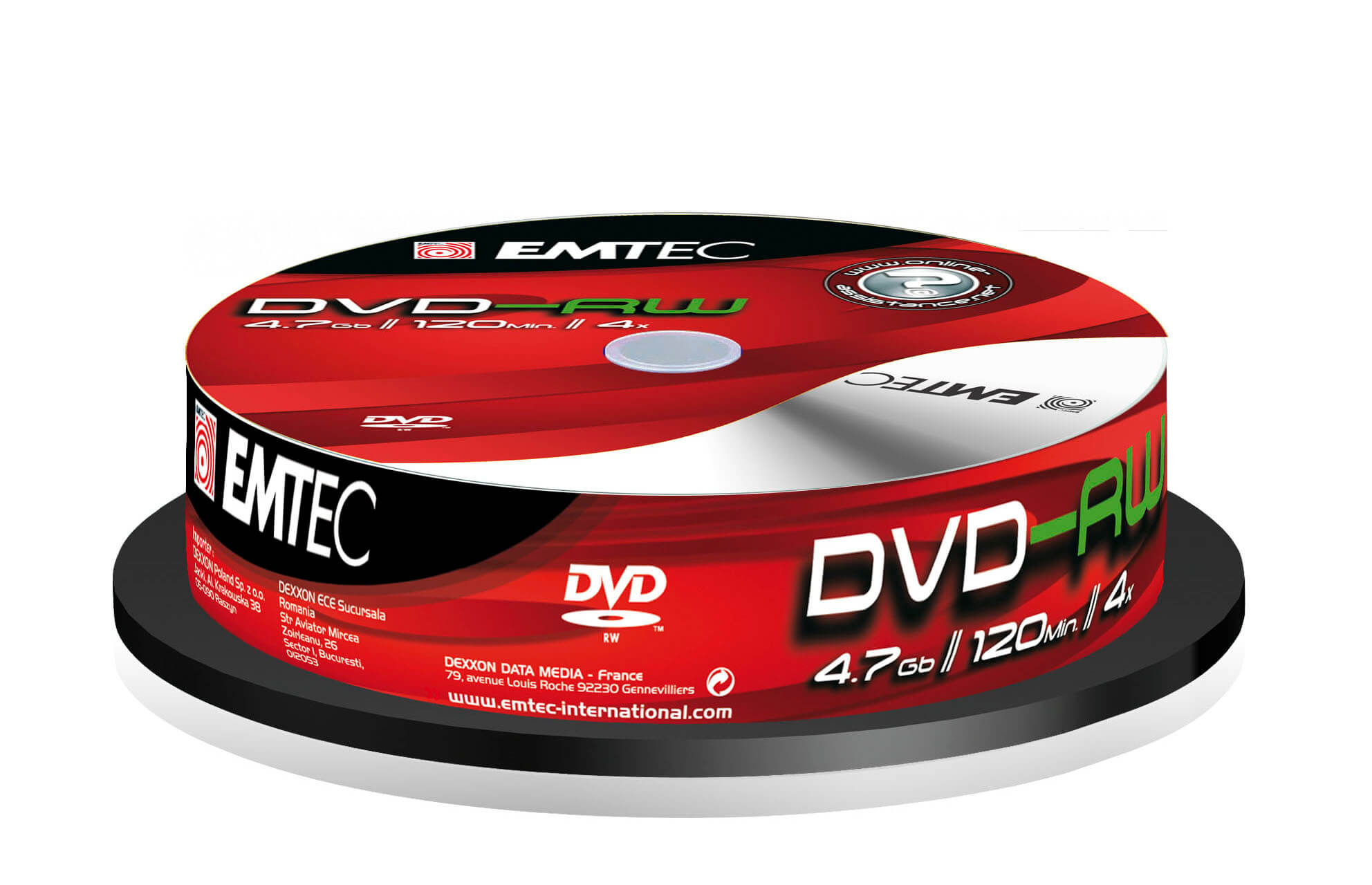Диски Emtec DVD-RW 4.7Gb 4x в упаковке