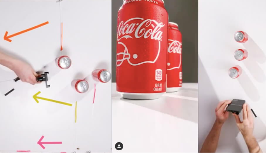 Инженер визуальных эффектов Стив Джиральт разработал для рекламы Coca Cola специальную конструкцию